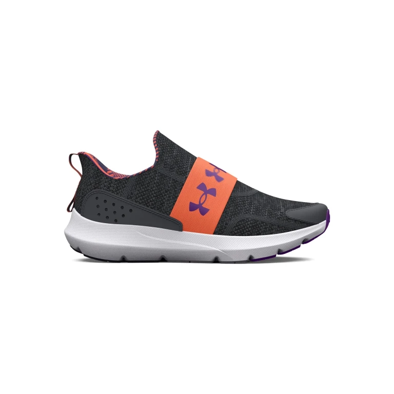 Grade School Surge 3 Slip - Pitch Gray/Orange Blaze/Galaxy Purple