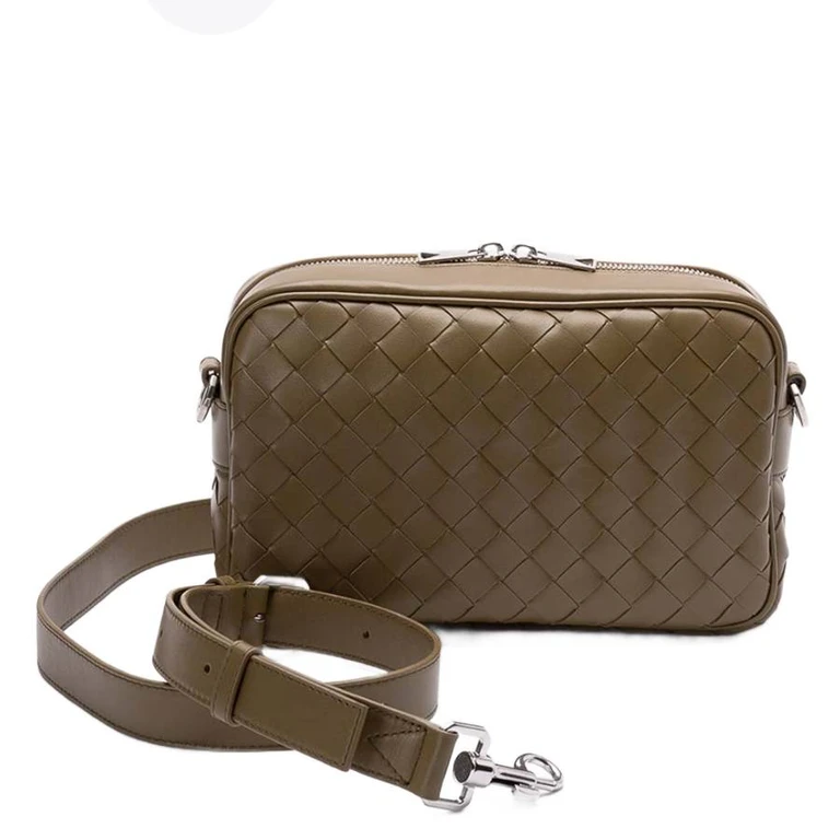 Small Intrecciato Leather Camera Bag