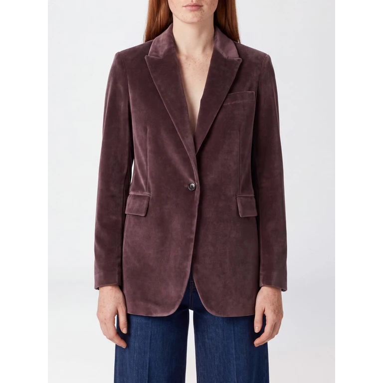 Single-Breasted Velvet Blazer with Peak Lapels (FD4059G1457)