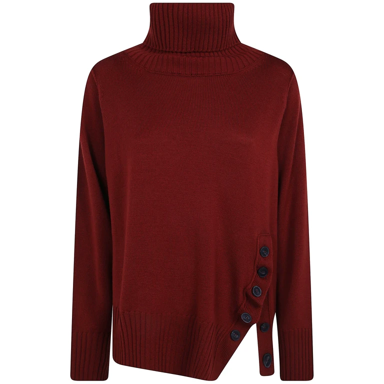 Sweater High Neck Buttons "1V6808m. Qb3 V28 Sienna"