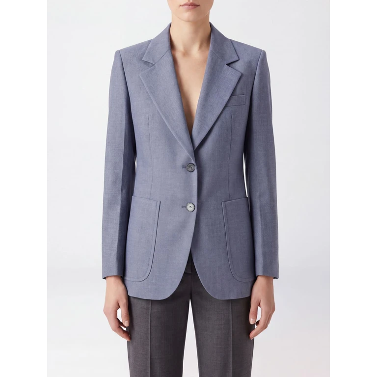 Single-Breasted Cropped Blazer in Stretch Nylon (1425WJK005119A9895)