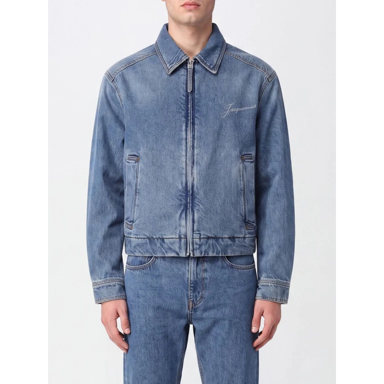 Cotton Denim Zip-Up Shirt Jacket with Embroidered Logo (OUM00055AD0003833C)
