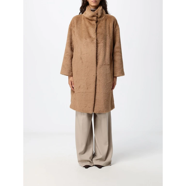 Long Single-Breasted Faux Fur Coat with High Neck (GC000491D124222157)