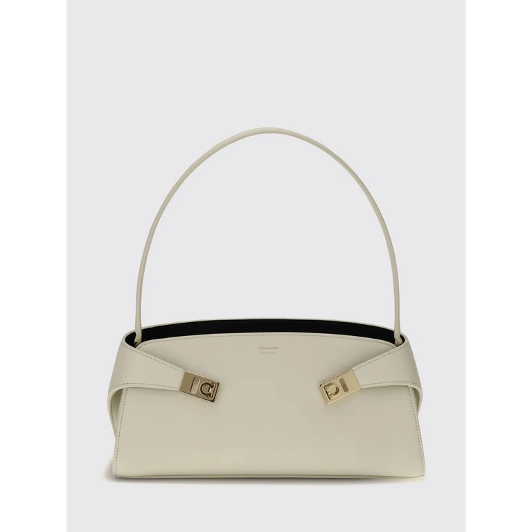 Hug East-West Leather Shoulder Bag with Gancini Buckle (798502)