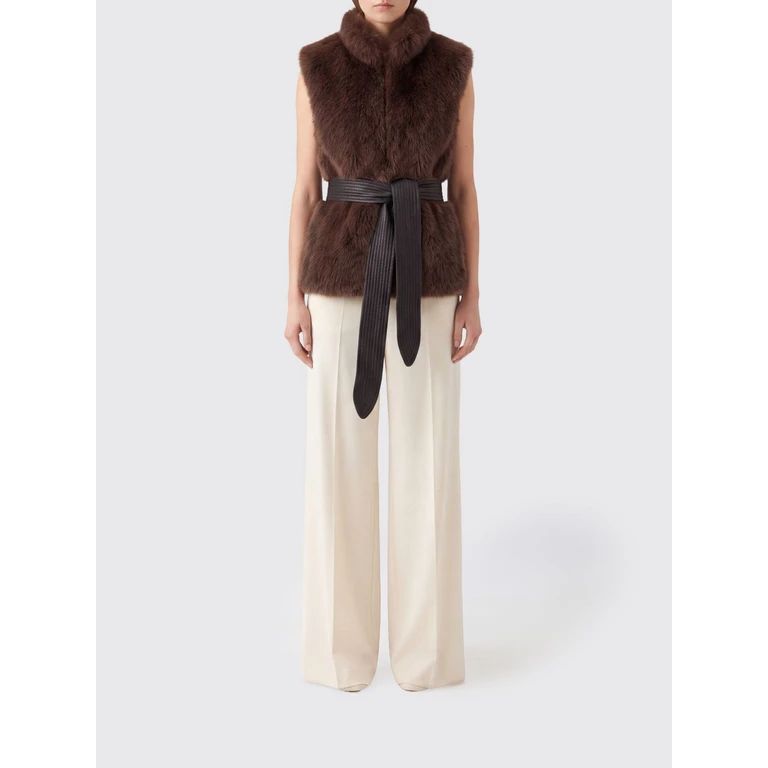 LIU JO Fur Coat Woman color Brown (WF6203E1136X0787)