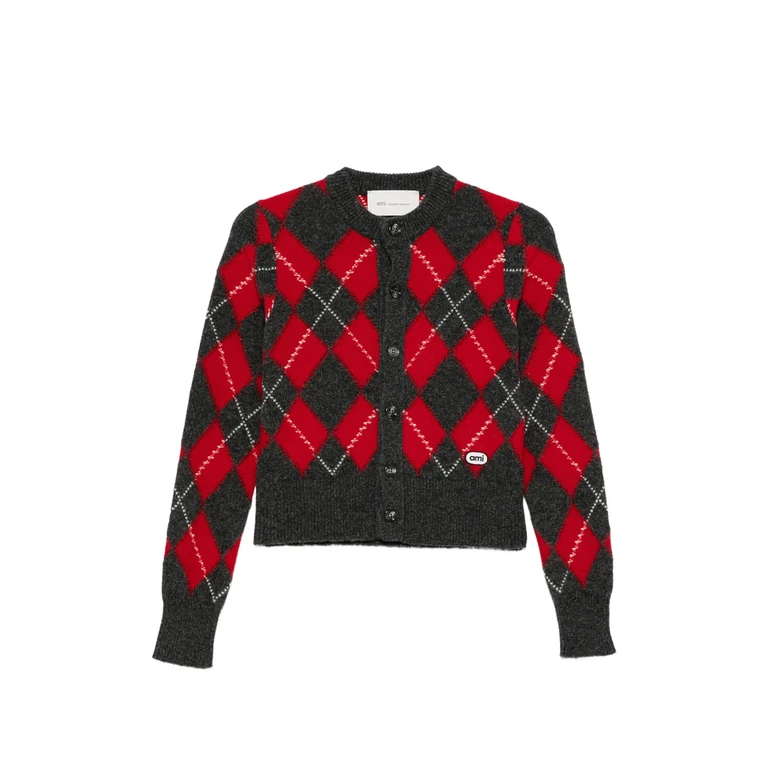 Argyle-knit Cardigan