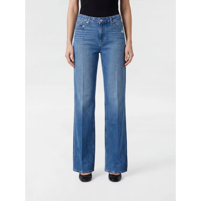 High-Waisted Palazzo Jeans in Cotton and Lyocell Denim (7984I073655)