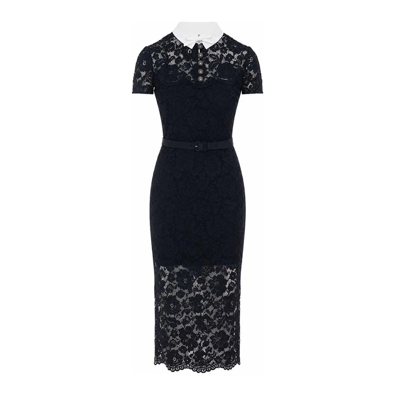 Self Portrait Robe Au Genou - Noir (019MABLACK)