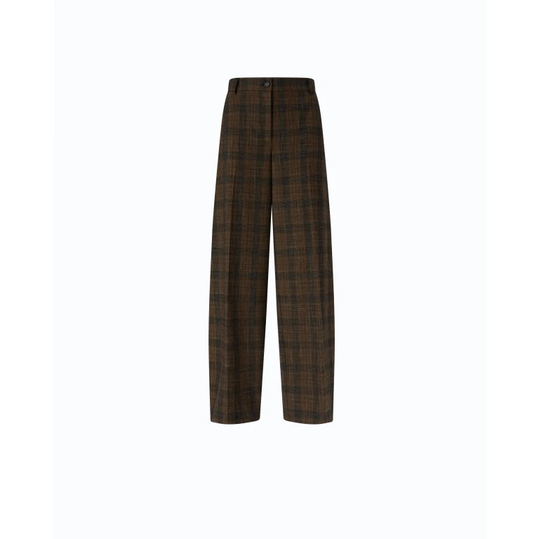 Pantalon barrel à micro-motif pied-de-poule - 36