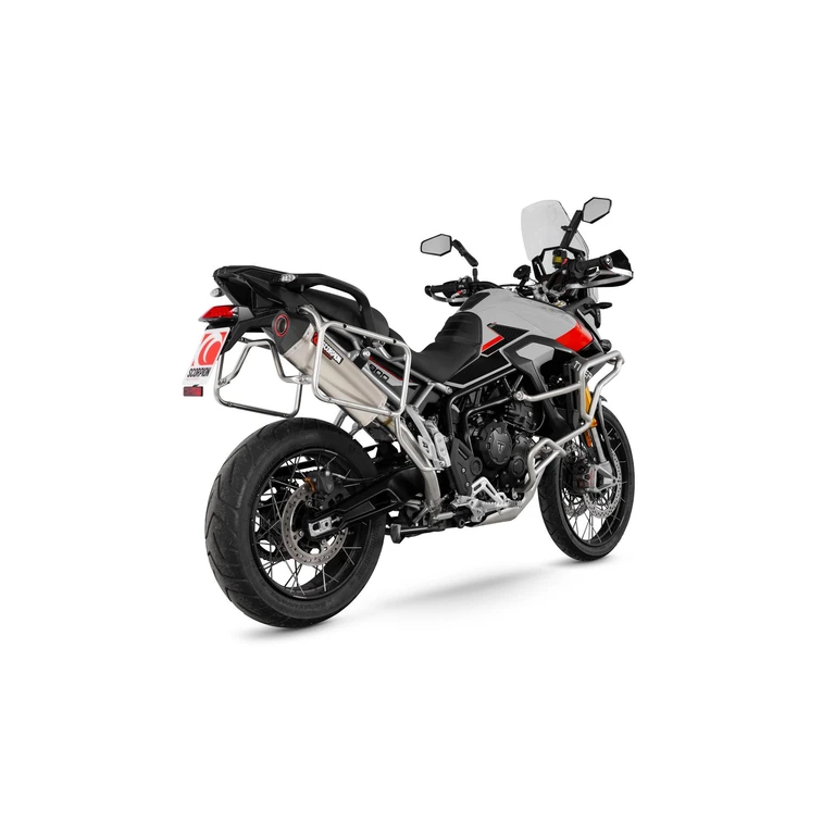 RTR95TEO - Scorpion Serket Parallel Slip-On Titanium For Triumph Tiger 900 2024-2025 (Fits With Panniers)