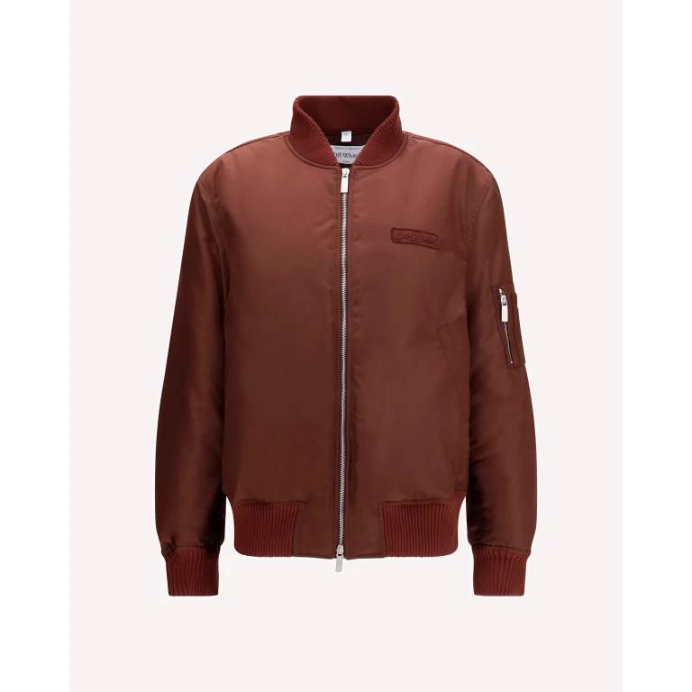 OFF-WHITE Embroidered logo nylon Bomber Jacket Female 38