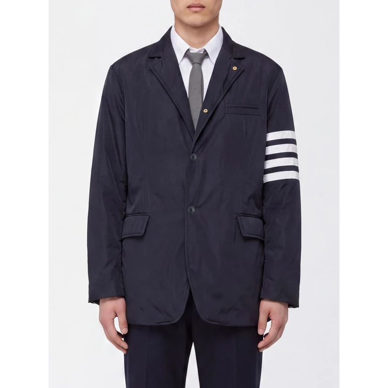 Giacca imbottita in tessuto tecnico Thom Browne con dettaglio 4-bar e revers