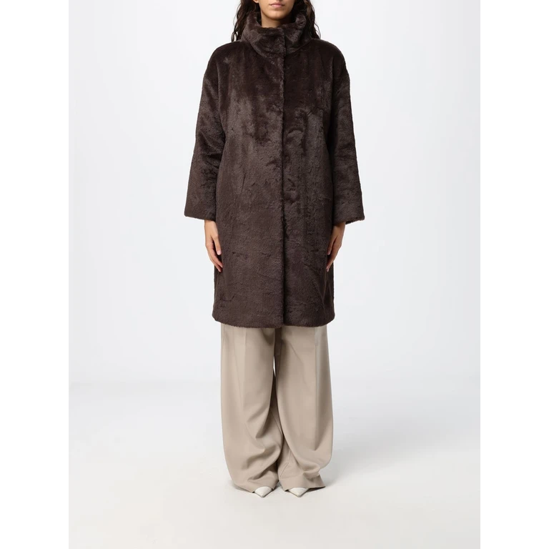 Long Single-Breasted Faux Fur Coat with High Neck (GC000491D124228895)