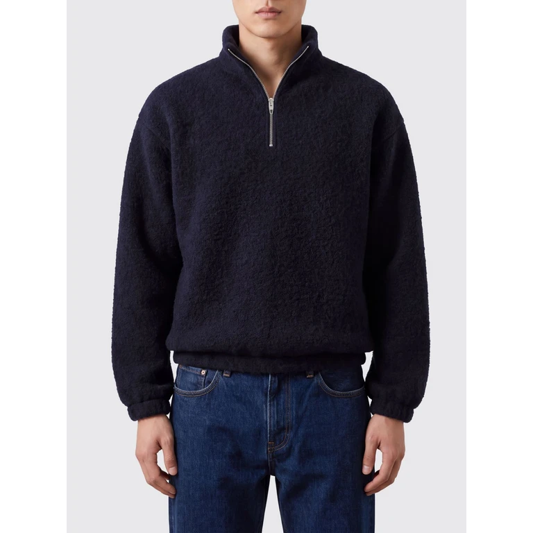 Pull Col Montant en Mélange de Laine avec Fermeture Half-Zip