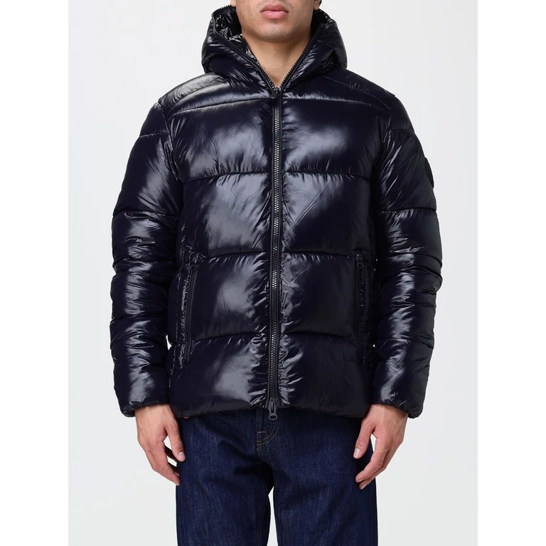 Short Quilted Nylon Puffer Jacket with Hood and Zip Closure (D31280MLOVE90010)