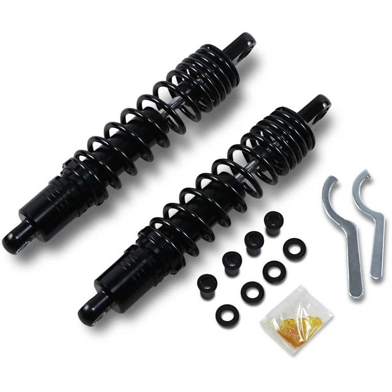 C16-0168NUAB - Drag Specialties Premium Ride-Height Adjustable Shocks For Harley Davidson FXLR1340 1987-1994 Rear 342.90 mm (13.50") - Black