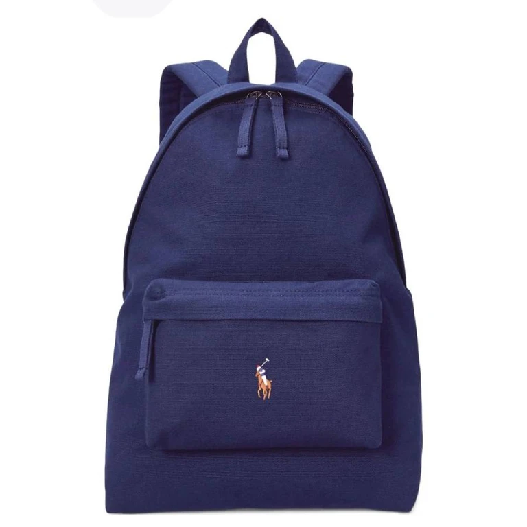Navy Pony Canvas Backpack
