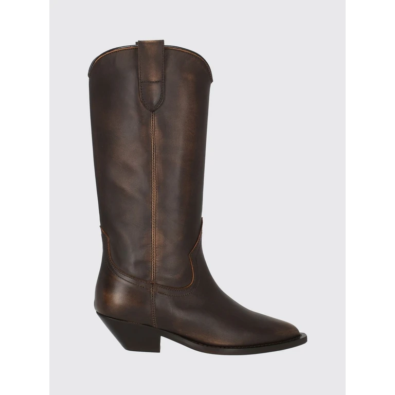 Knee-High Western Boots in Aged Leather (4728TANCUOIO)