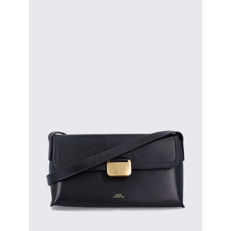 A. P.C. Simone Smooth Cowhide Leather Shoulder Bag with Laminated Logo (F67054PXBVVLZZ)