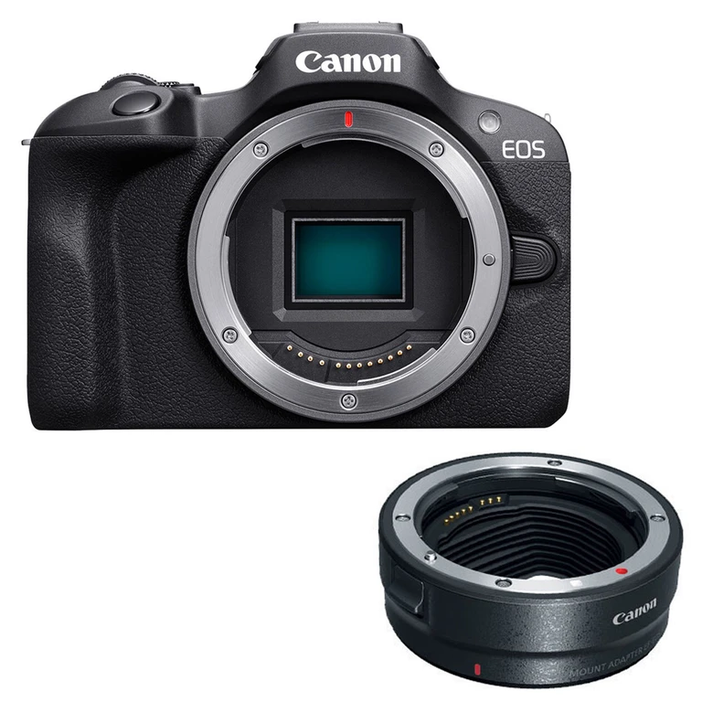 EOS R100 Systemkamera Gehäuse mit EF-EOS R Mount-Adapter