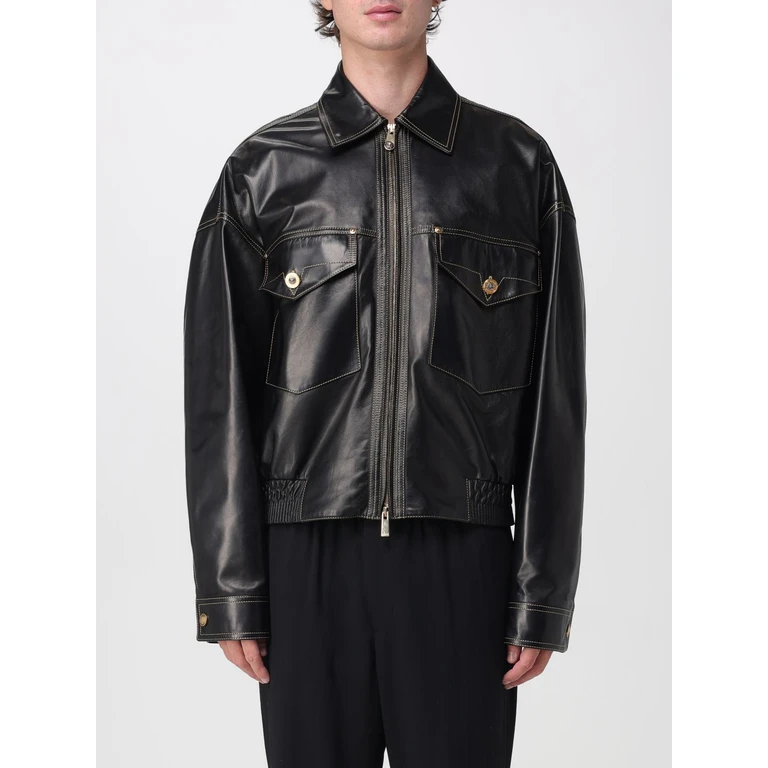 Hemdjacke aus Lammfell-Leder mit Klappentaschen