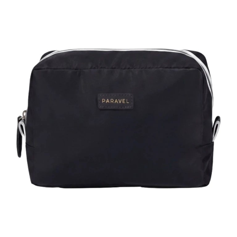 Fold-Up Wash Kit Negative Nylon Travel Toiletry Bag Derby Black