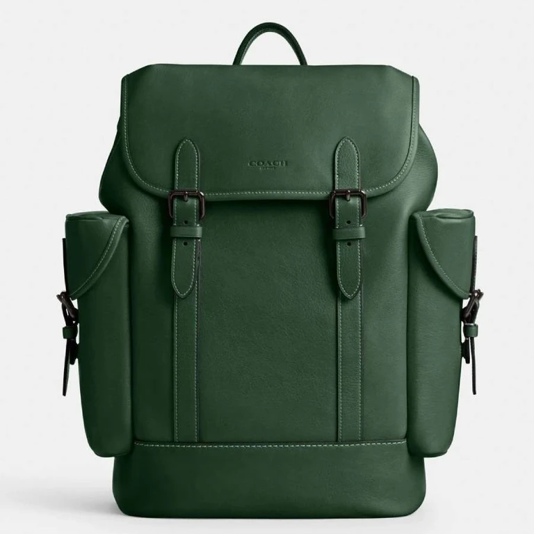 Hitch Leather Backpack In Hunter Green