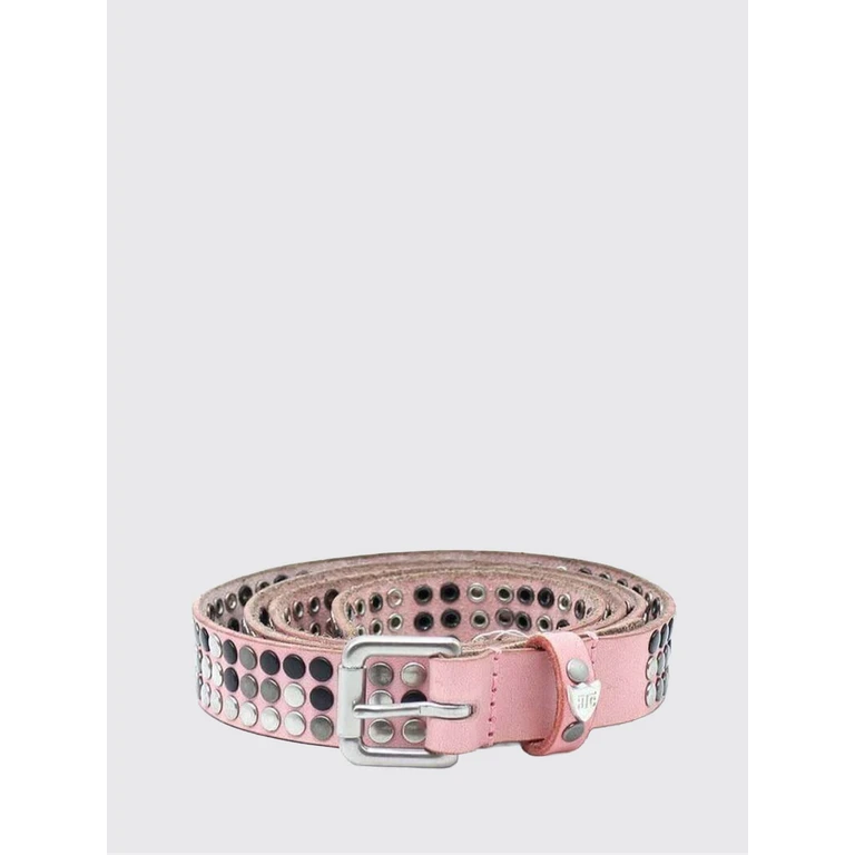 Pink Leather Belt with Embroidery (26SHTCI038PINK)