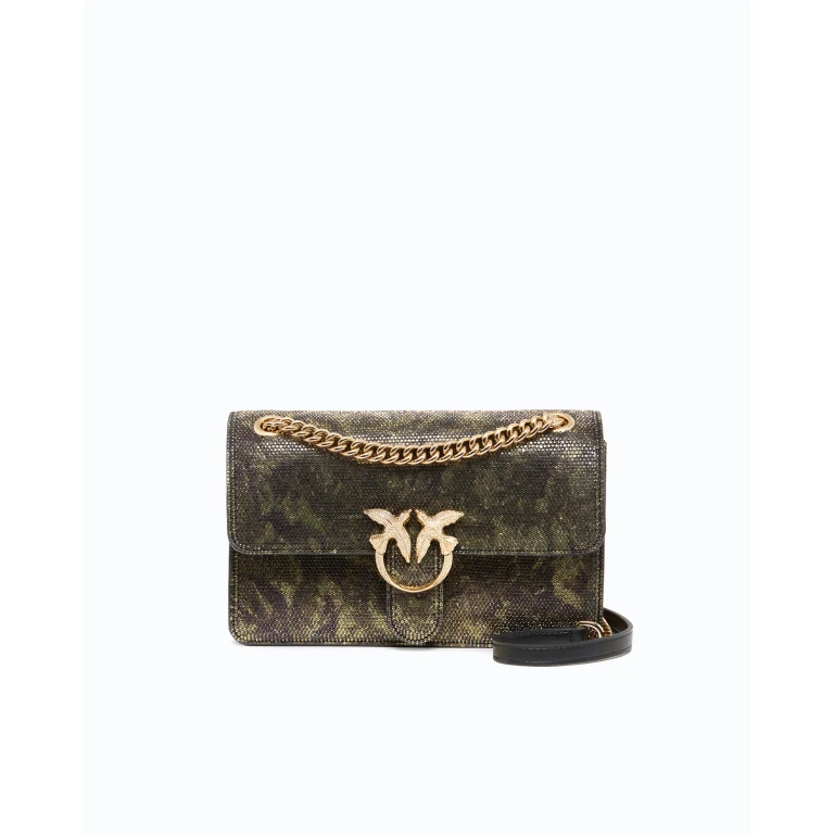 Sac à bandoulière Mini Love Bag One Light à imprimé camouflage et strass all-over