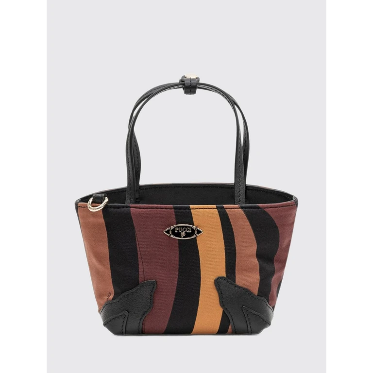 Palio Handbag in Multicolor Striped Silk with Double Leather Handles (6UBC416U761003)