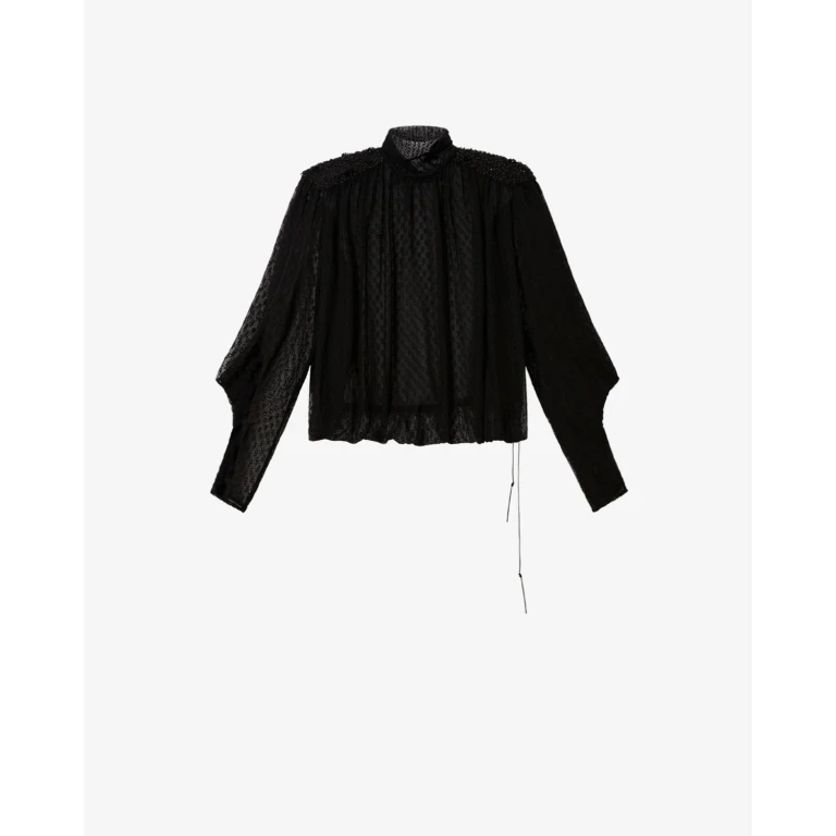 Blusa de encaje plumetis bordado