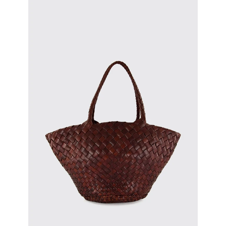 Flared Egola Tote Bag in Woven Buffalo Calf Leather (8026BRU)