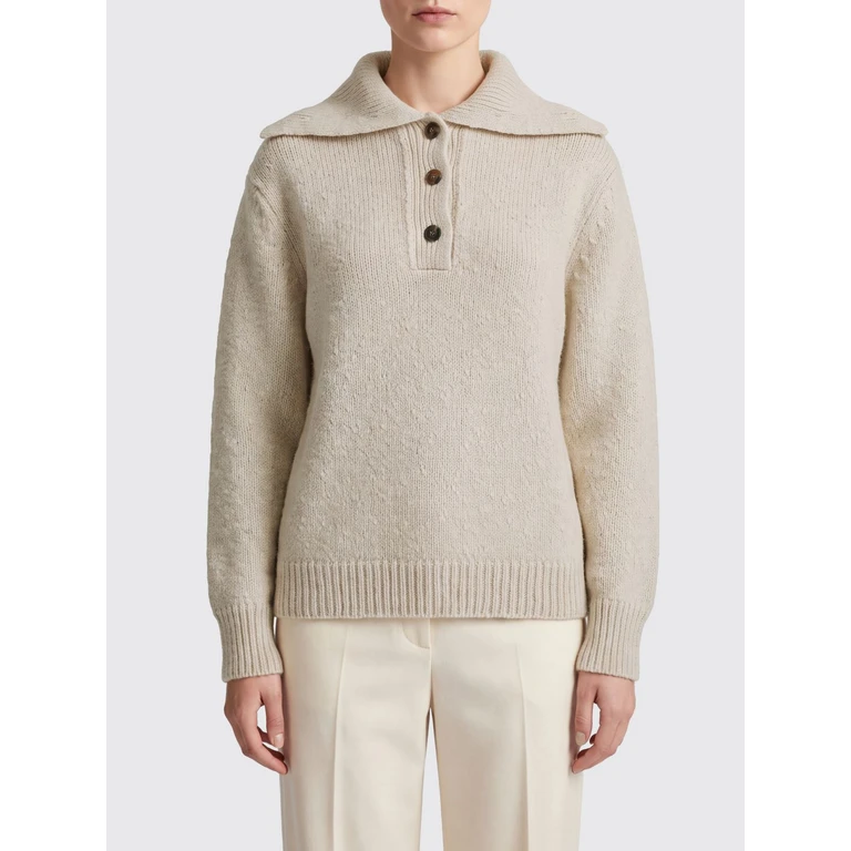 Sailor Collar Cashmere Blend Knit Polo with Dropped Shoulders (DXC237F7D06E2720)