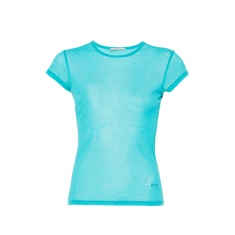 Oma Semi-sheer Cap-sleeve T-shirt