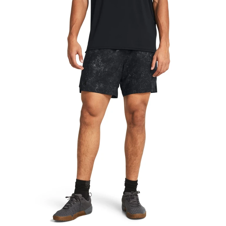 Mens UA Vanish Woven 6" Printed Shorts - Black