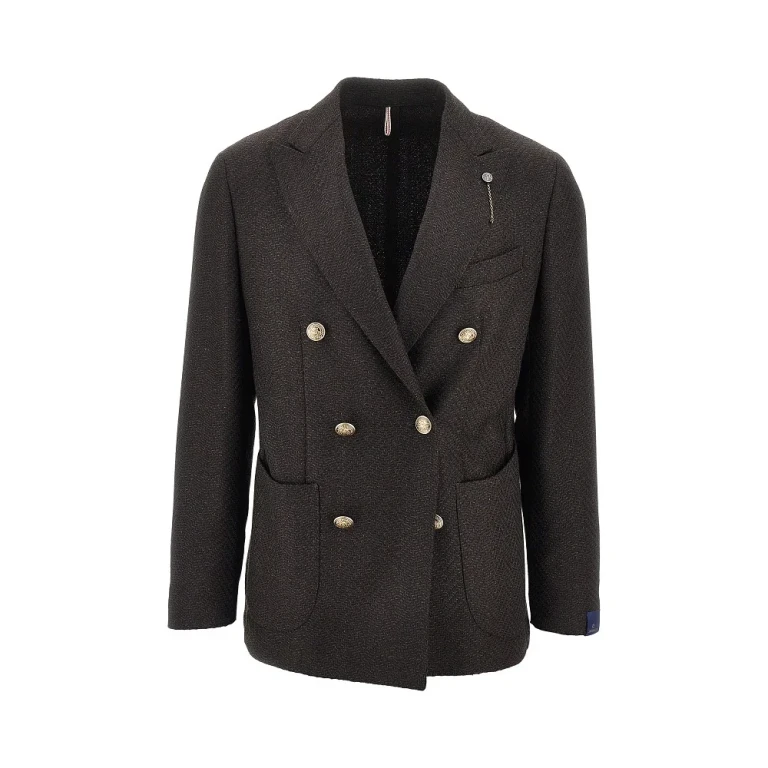 Mélange tweed tailored jacket Man 48