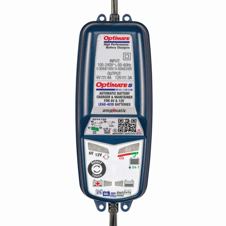 TM320 - TecMate Optimate 5 6V/12V Battery Charger & Maintainer