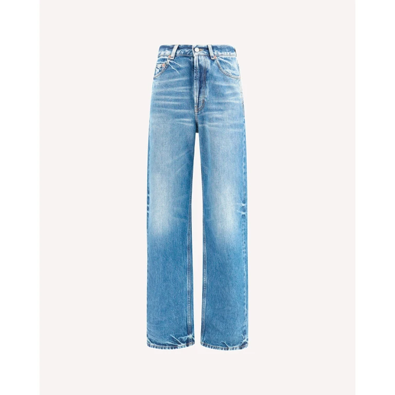 High waisted wide leg Jeans in denim Female 27