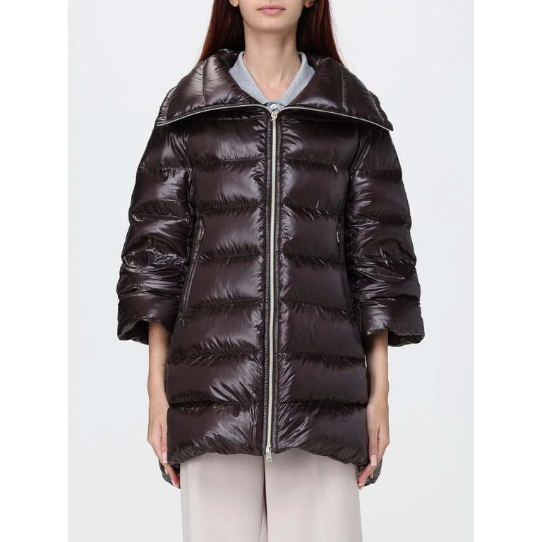 Long Quilted Nylon Puffer Coat with Funnel Neck and Zip Closure (PI0001DIC12017Z8800)