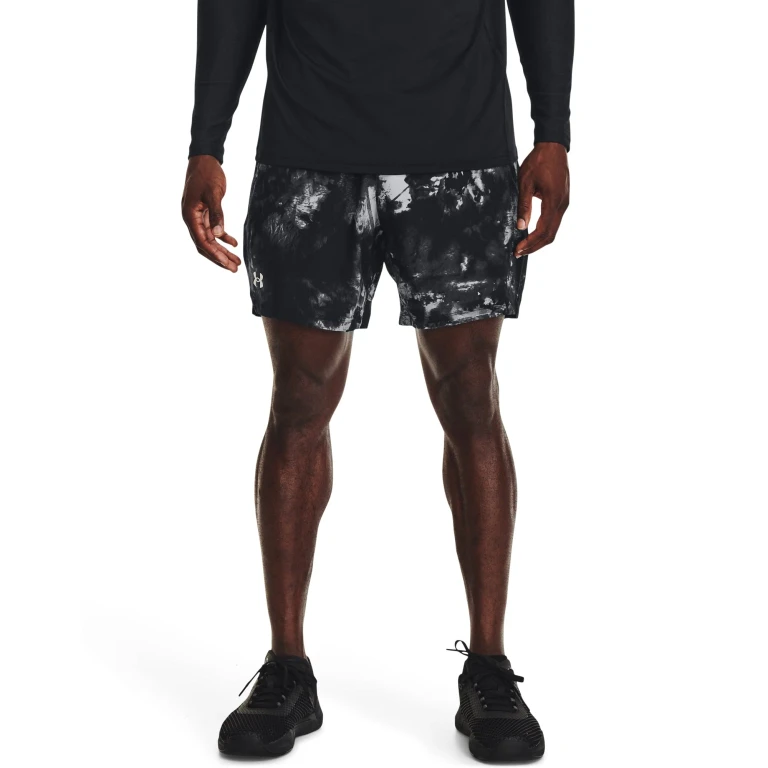 Mens UA Vanish Woven 6" Printed Shorts - Black/Gray