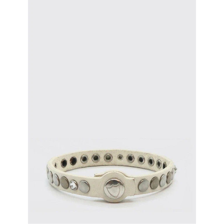 Embroidered Leather and Metal Bracelet (26SHTBR002BUTTER)