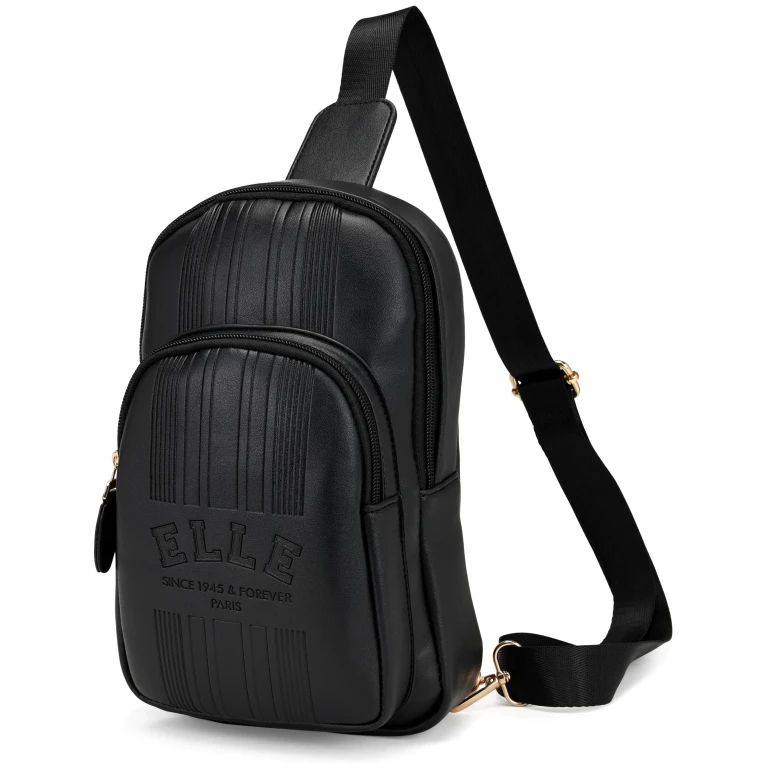 Roamer 2.8L Vegan Leather Chic Crossbody Bag Black