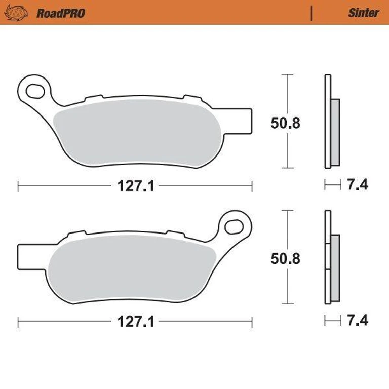 412102 - Moto Master RoadPRO Sinter Brake Pads Rear For Harley Davidson FLD 1690 2012-2013 Rear