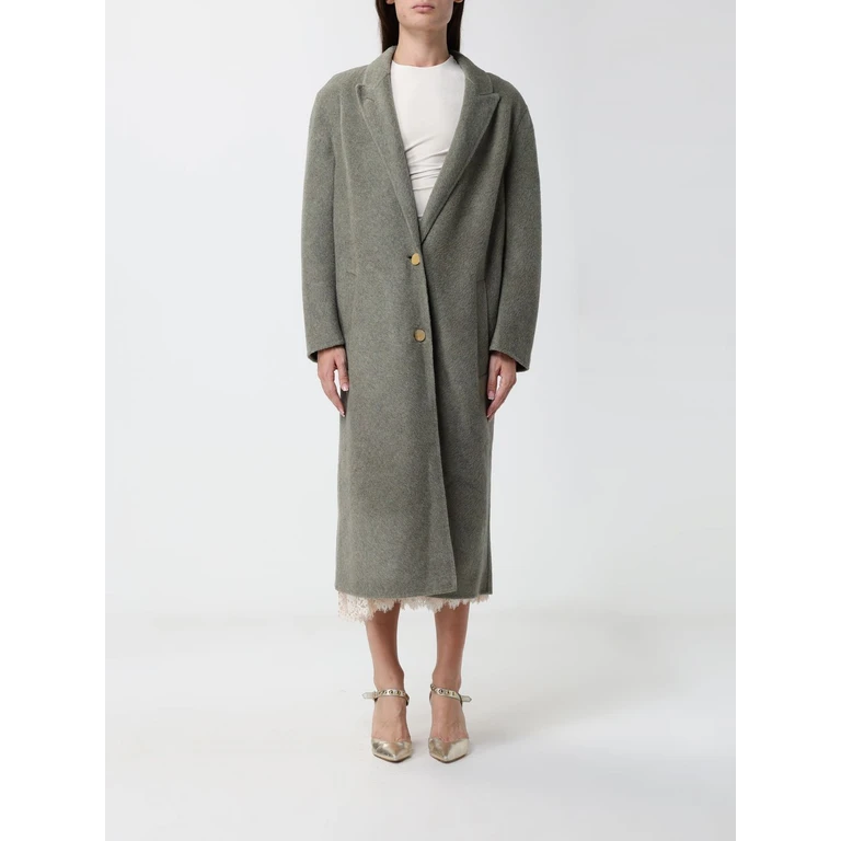 Single-Breasted Long Coat in Wool Cashmere and Silk with Lapels (06036658476)