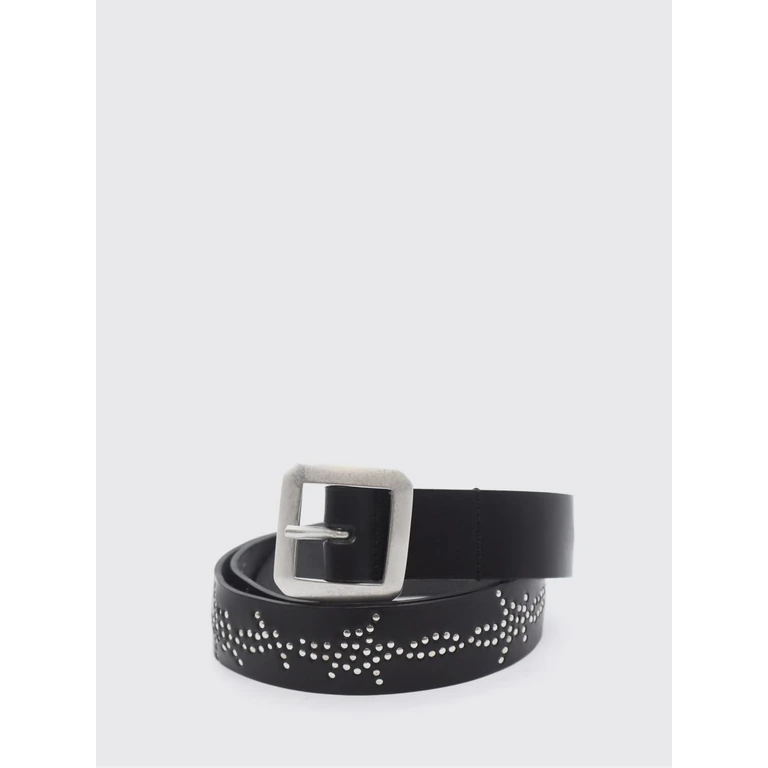 Black Cowhide Leather Belt with Embroidery (26SHTCI009BLACK)