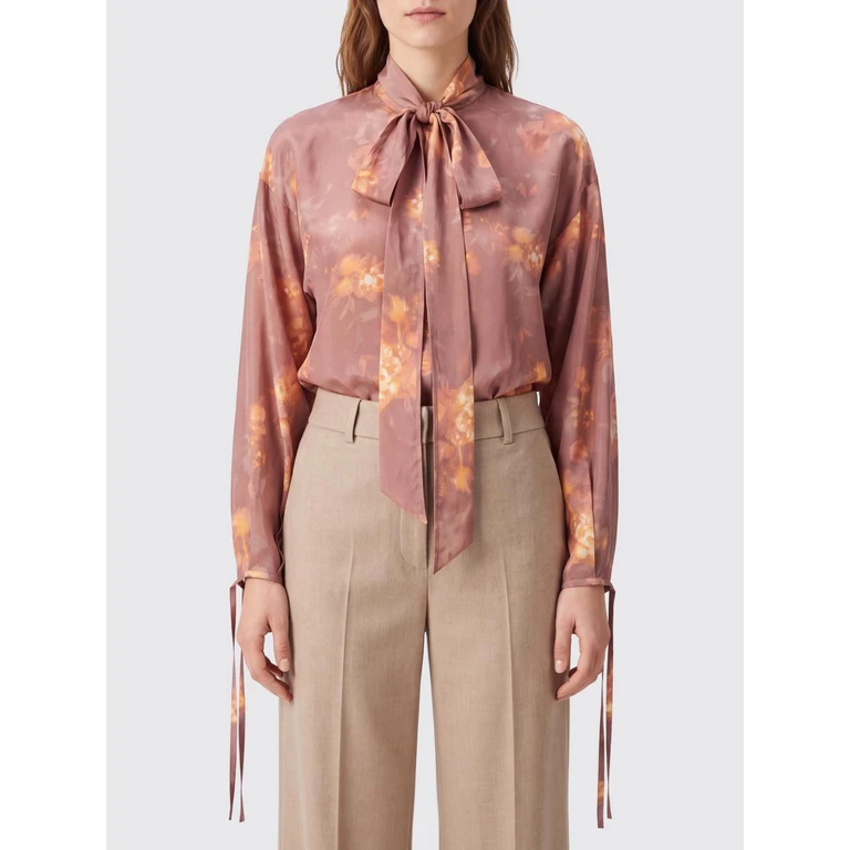 Camisa de seda Habotai com estampa floral