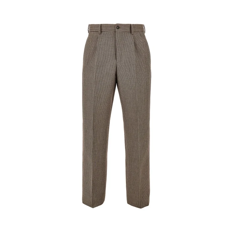 Pantalone in tweed a quadri con pinces Man 46