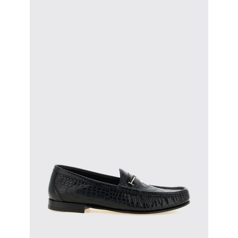 Mocassins Tom Ford en noir effet crocodile