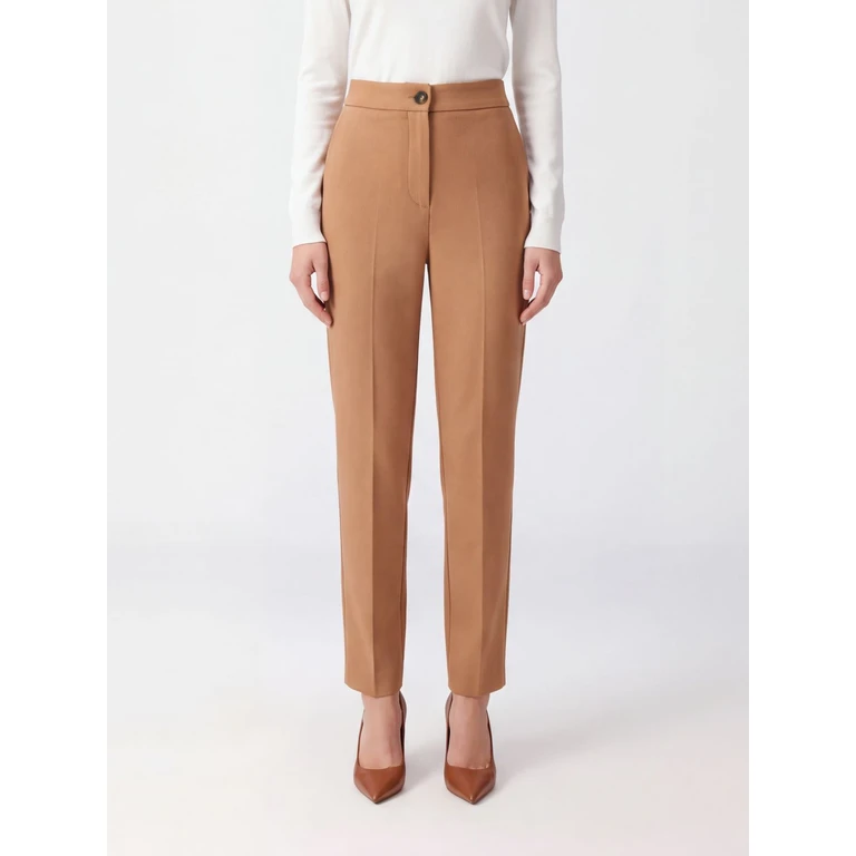 Pantalón cropped de corte slim MM Max Mara en jersey técnico