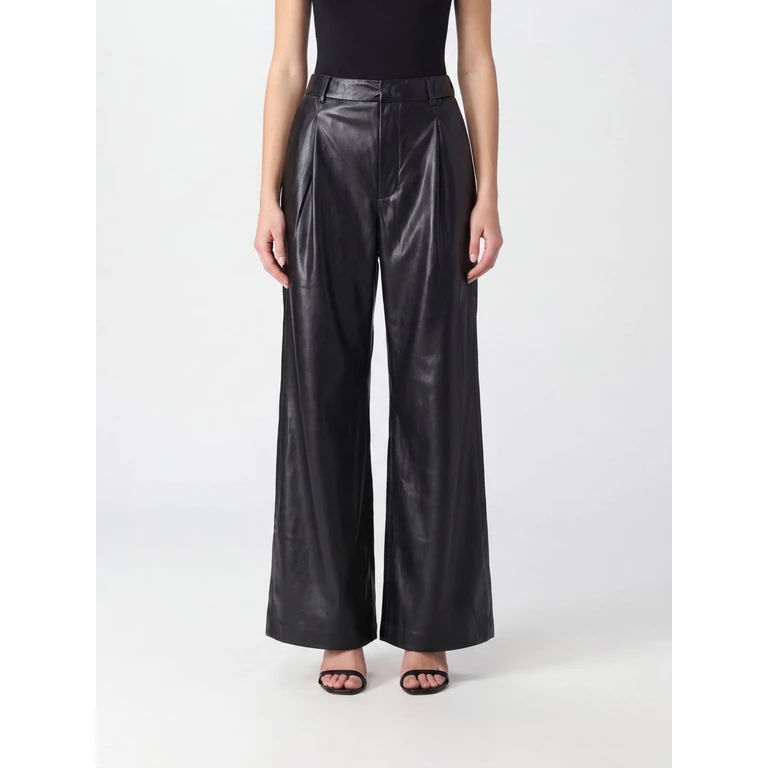 Calça Sasha de cintura alta baggy em couro sintético